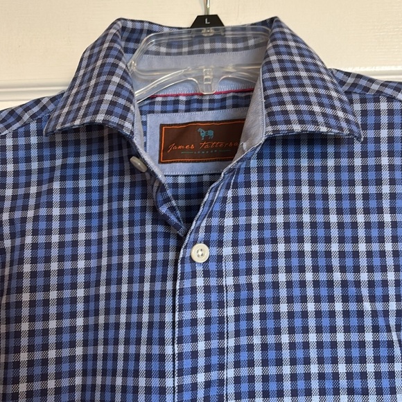 James Tattersall men’s blue long sleeve button down shirt size medium - Picture 2 of 9